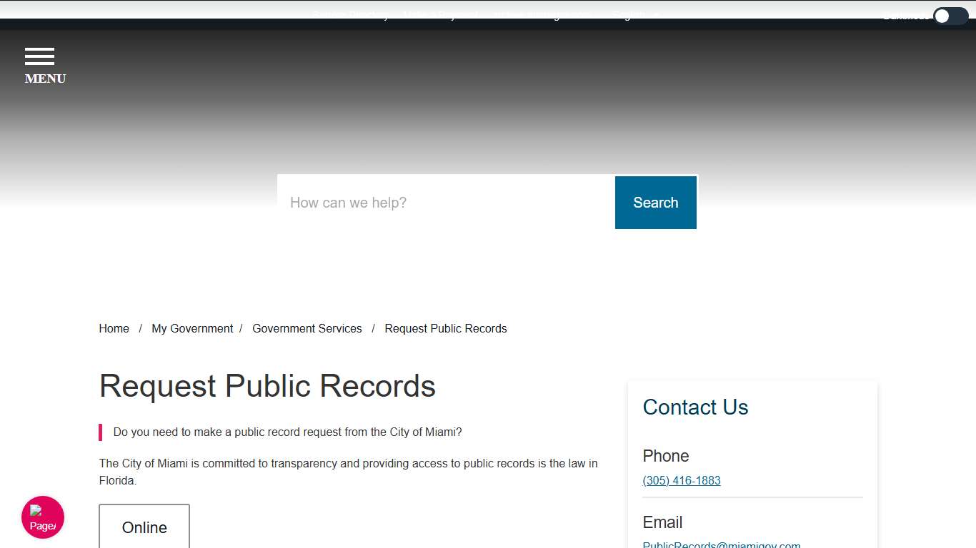 Request Public Records - Miami